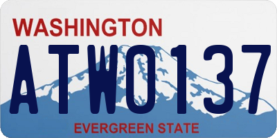 WA license plate ATW0137