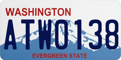 WA license plate ATW0138