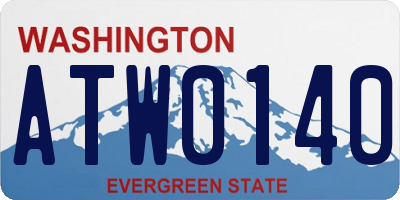 WA license plate ATW0140