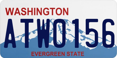 WA license plate ATW0156