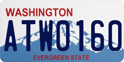 WA license plate ATW0160