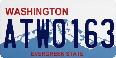 WA license plate ATW0163