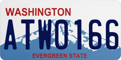 WA license plate ATW0166