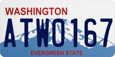 WA license plate ATW0167