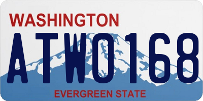 WA license plate ATW0168