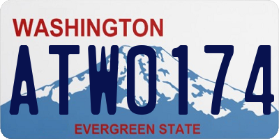 WA license plate ATW0174