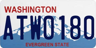 WA license plate ATW0180