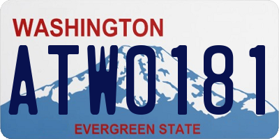 WA license plate ATW0181