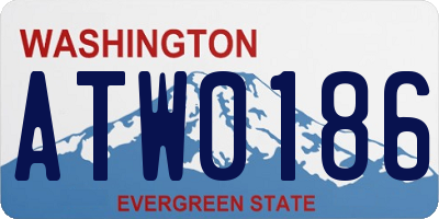 WA license plate ATW0186