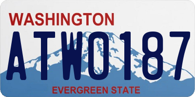 WA license plate ATW0187