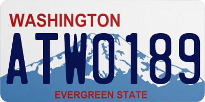 WA license plate ATW0189