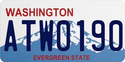 WA license plate ATW0190