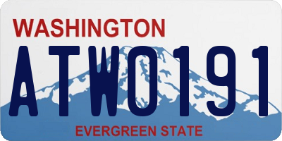 WA license plate ATW0191