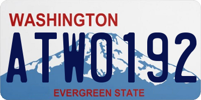 WA license plate ATW0192