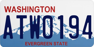 WA license plate ATW0194