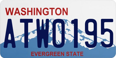 WA license plate ATW0195