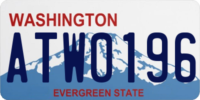 WA license plate ATW0196