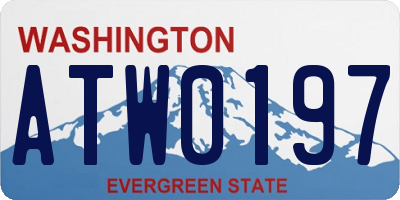 WA license plate ATW0197
