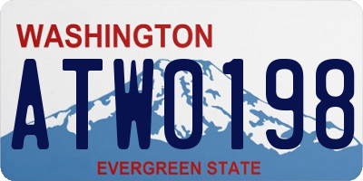 WA license plate ATW0198