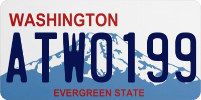 WA license plate ATW0199
