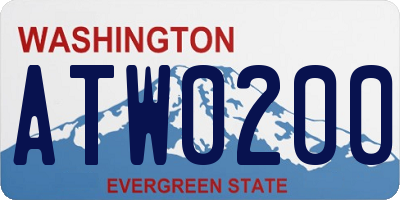 WA license plate ATW0200
