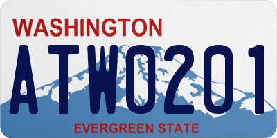 WA license plate ATW0201