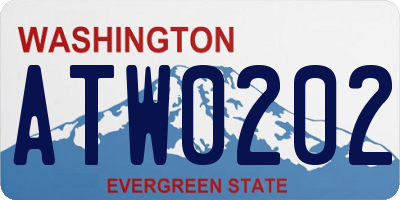WA license plate ATW0202