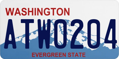 WA license plate ATW0204