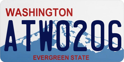 WA license plate ATW0206