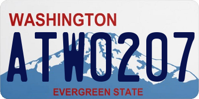 WA license plate ATW0207