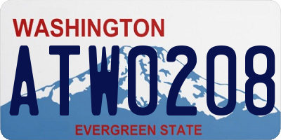 WA license plate ATW0208