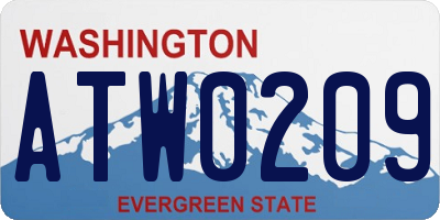 WA license plate ATW0209