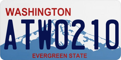 WA license plate ATW0210