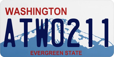 WA license plate ATW0211