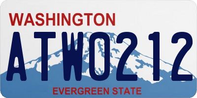 WA license plate ATW0212