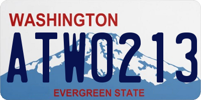 WA license plate ATW0213