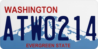WA license plate ATW0214