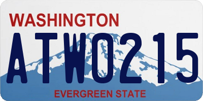 WA license plate ATW0215