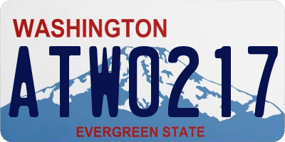 WA license plate ATW0217