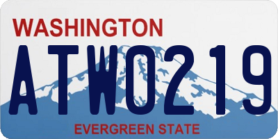 WA license plate ATW0219