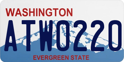 WA license plate ATW0220