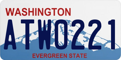WA license plate ATW0221