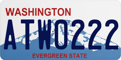 WA license plate ATW0222