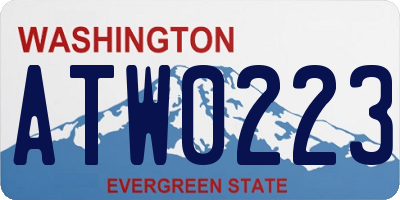 WA license plate ATW0223