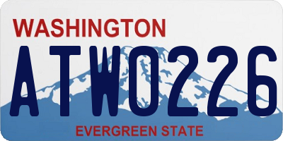 WA license plate ATW0226