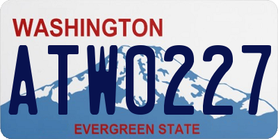 WA license plate ATW0227