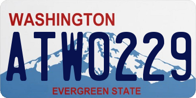 WA license plate ATW0229
