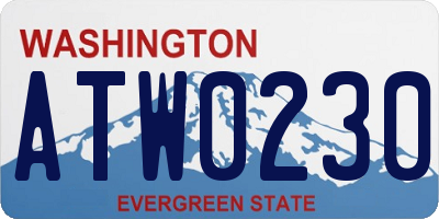 WA license plate ATW0230