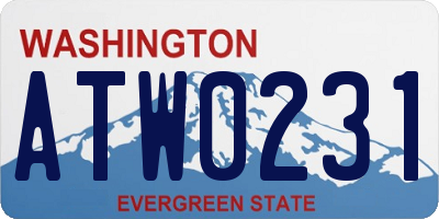 WA license plate ATW0231