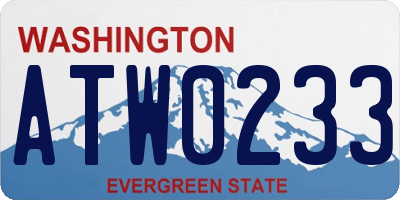 WA license plate ATW0233
